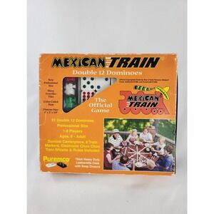 Vintage Mexican Train Dominoes Includes Case Table Top Family Fun Complete 2003